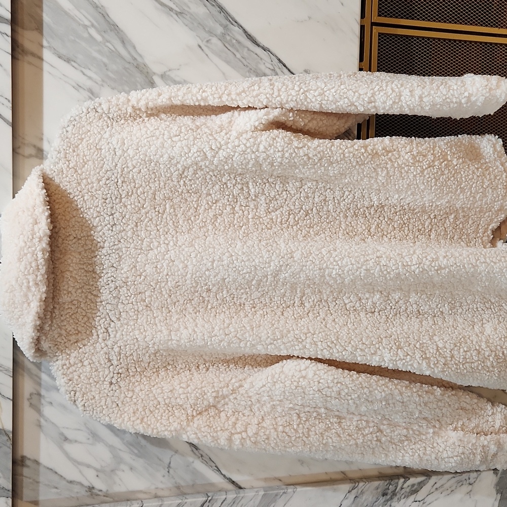 Steve Madden Off-White Sherpa Coat - Picture 5 of 10